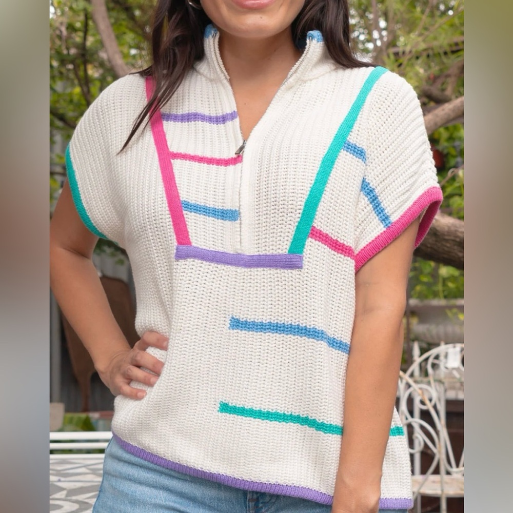 NWT Colorful Striped Knit Top